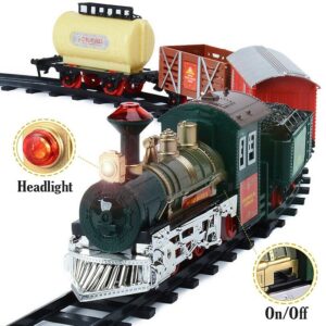 Battery Operated Toy Train With Light & Sound Around Christmas Tree Track Set