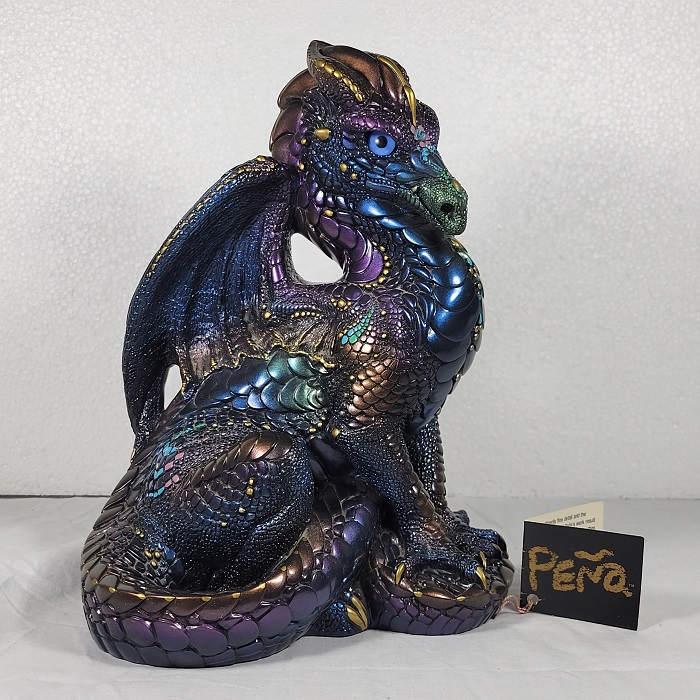 00Windstone Editions Male Dragon in Peacock 1986 Pena