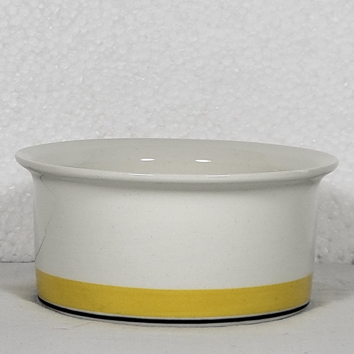 0Arabia Finland Faenza Yellow Stripe Dipping Bowl 4.25 inch Diameter 1.75 inch Deep