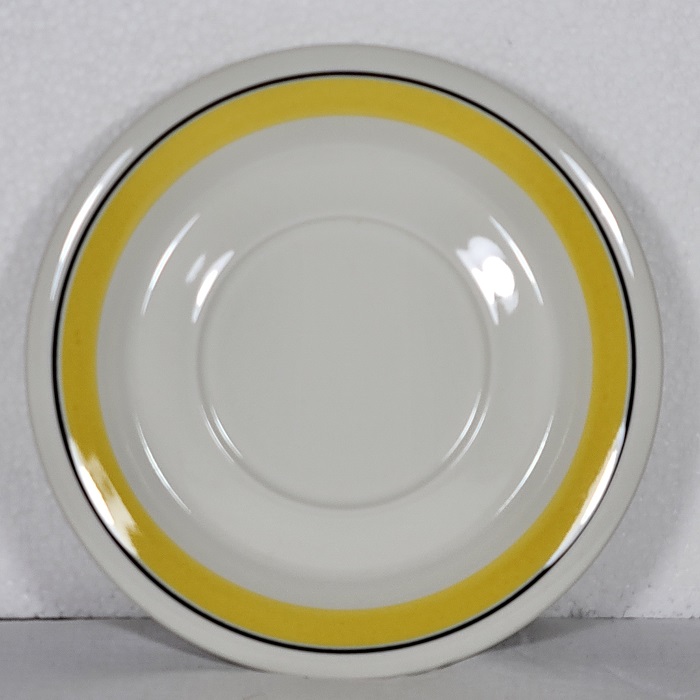 0Arabia Finland Faenza Yellow Stripe Saucer 6 5/8 inch Diameter