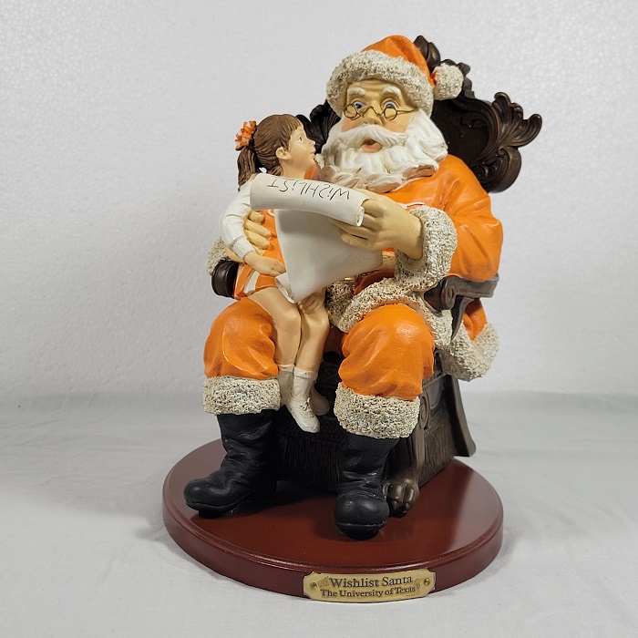 Texas Longhorns Christmas Figurine Wish List Santa