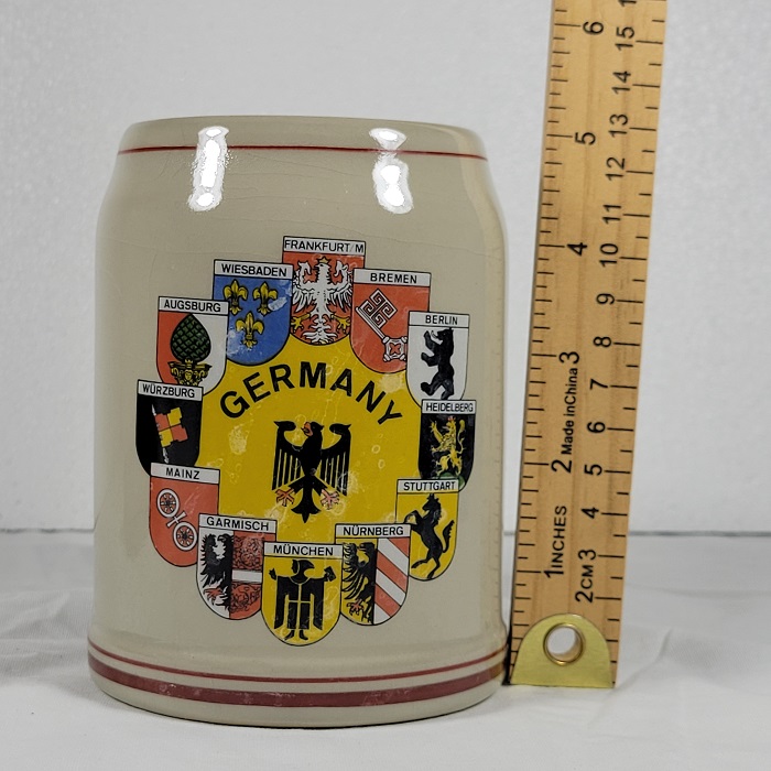 German Deutschland Beer Mug German City Crests .5 Liter-Height