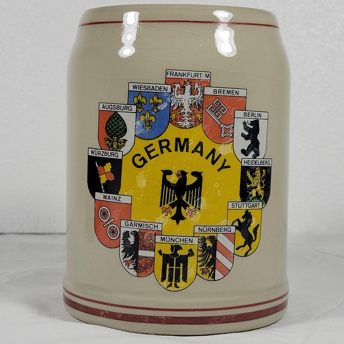 German Deutschland Beer Mug German City Crests .5 Liter