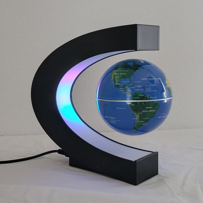 Magnetic Levitation Floating Globe 3 inch with LED Lights C Shape World Map