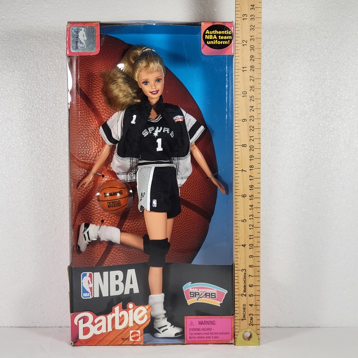 NBA 1998 San Antonio SPURS Barbie Mattel AuthenticVintage Fiesta Logo New In Box-Height