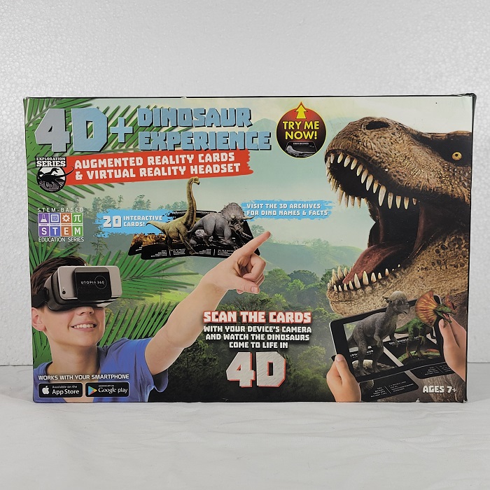 4D+ Dinosaur Experience Augmented Reality Cards and Virtual Reality Headset