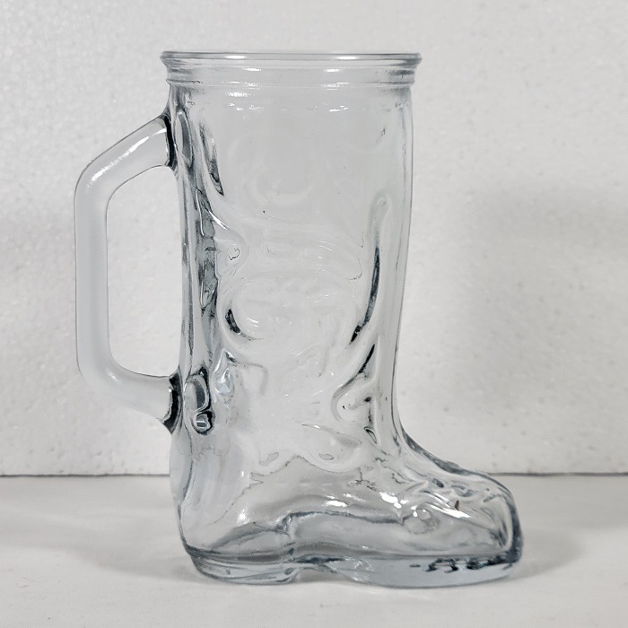 Cowboy Boot Drinking Glass Mug 12 oz