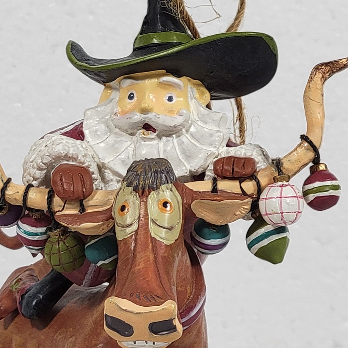 Cowboy Santa Clause Christmas Ornament