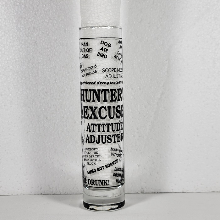 Hunter’s Excuse Attitude Adjuster Triple Shot Glass