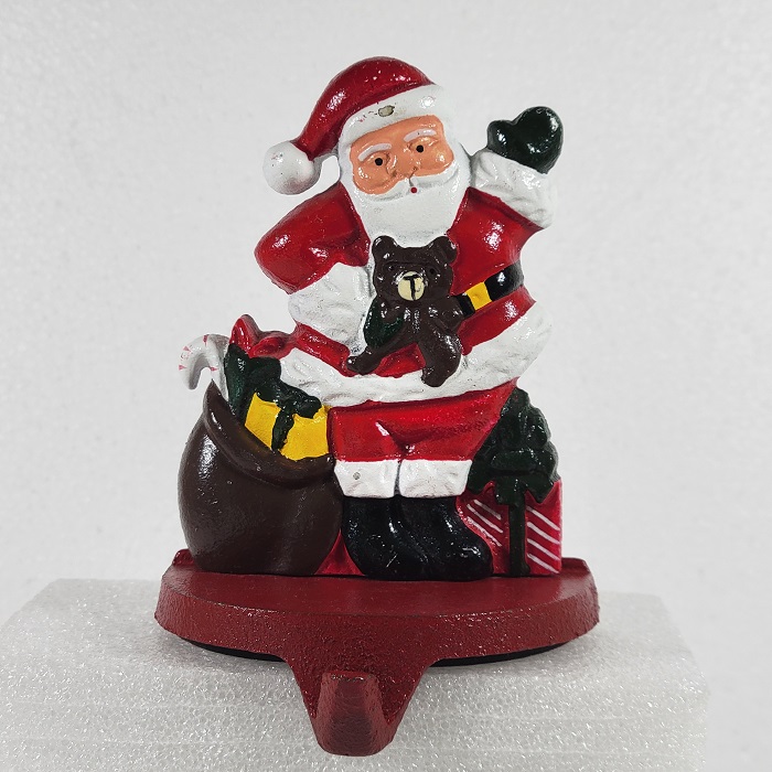 Cast Iron Santa Stocking Holder Lillian Vernon 1990