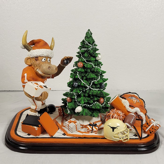 Texas Longhorns University Mascot Tree Trimming Figurine 2003 Slavic Treasures