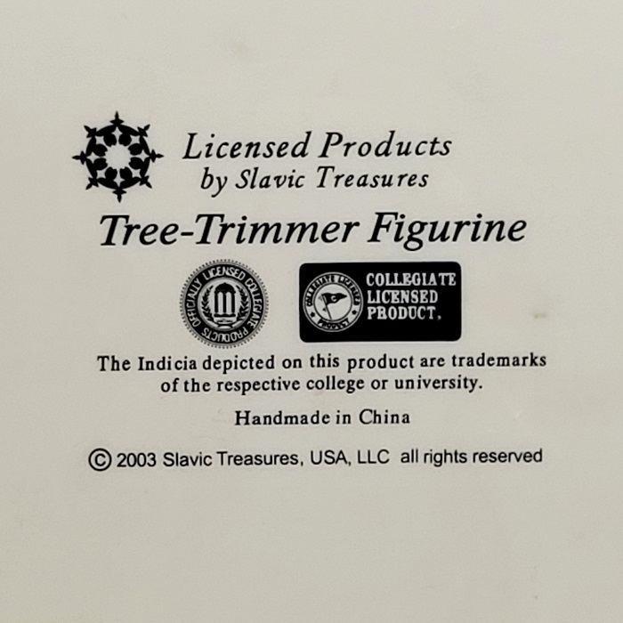 Texas Longhorns University Mascot Tree Trimming Figurine 2003 Slavic Treasures-Bottom Closeup