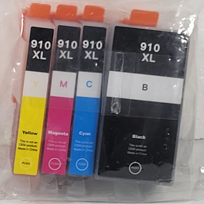 4Pack for 910XL Compatible with HP NON-OEM Unbranded NO BOX Sealed (Yellow-Magenta-Cyan-Black)