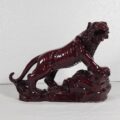 Red Resin Tiger Sculpture