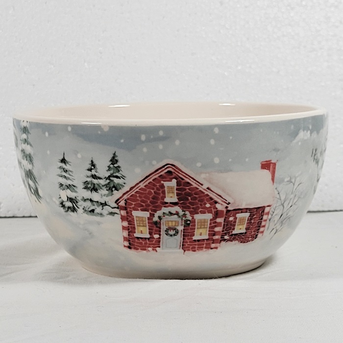 Pier 1 Ironstone Christmas Cereal Soup Bowl