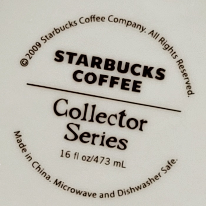 Starbucks Alaska Mug 2009 Collector Series 16 Ounces-Bottom CloseUp